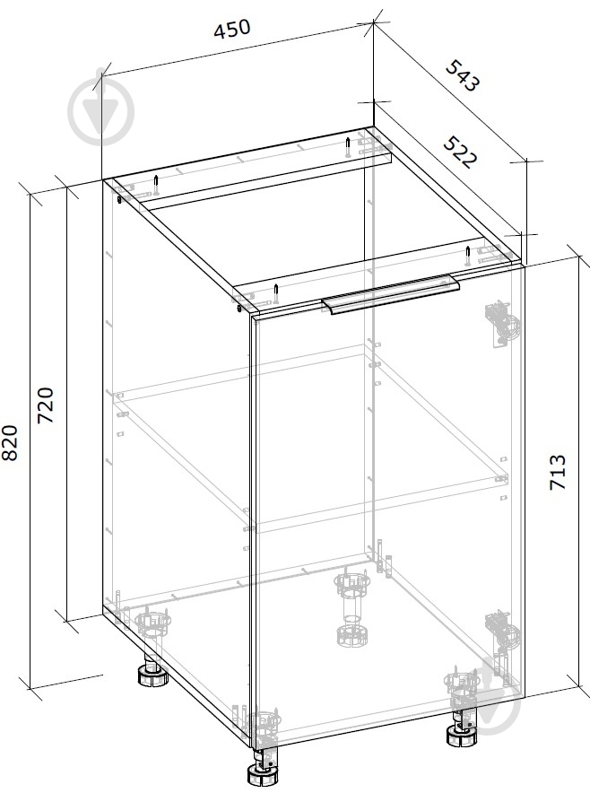 Тумба нижня Н 45х82х54,5 МС Тея дуб артізан/дуб артізан Грейд - фото 4 Тумба нижня Н 45х82х54,5 МС Тея дуб артізан/дуб артізан Грейд - фото 4