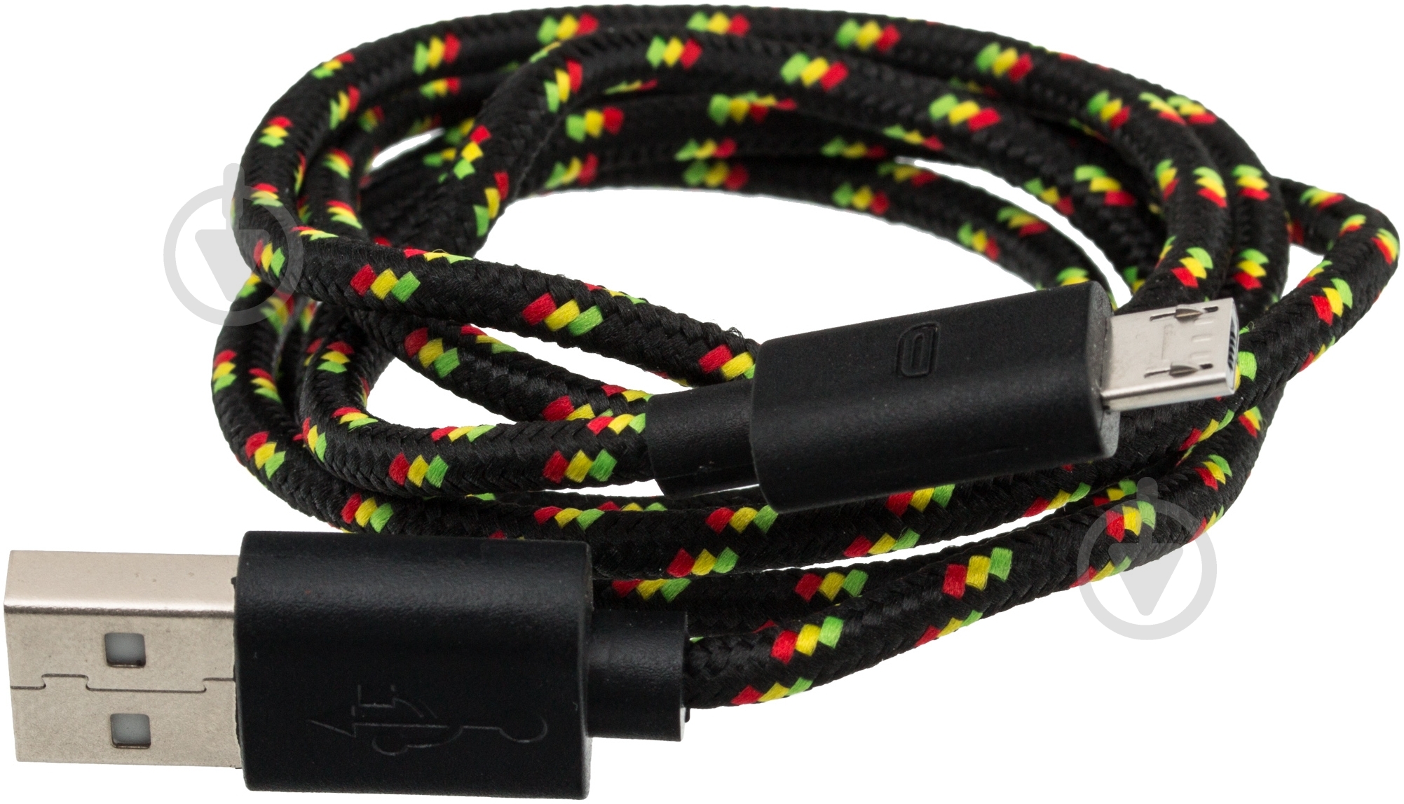 Кабель Luxe Cube 1 м черный (TEXTILE USB MICRO TO USB BLACK) - фото 1