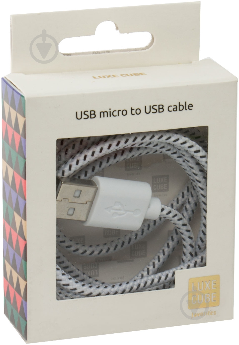 Кабель Luxe Cube 1 м белый (TEXTILE USB MICRO TO USB WHITE) - фото 3