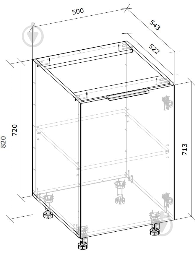 Тумба нижня Н 50х82х54,5 МС Тея дуб артізан/дуб артізан Грейд - фото 4