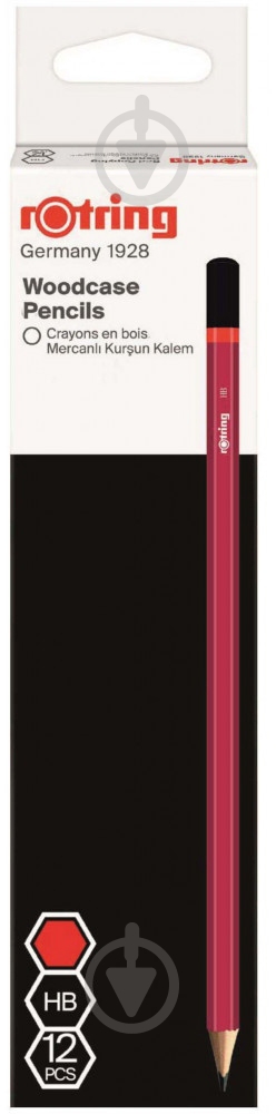 Набір олівців WCP Core Red HB 12 шт Rotring Drawing - фото 1 Набір олівців WCP Core Red HB 12 шт Rotring Drawing - фото 1