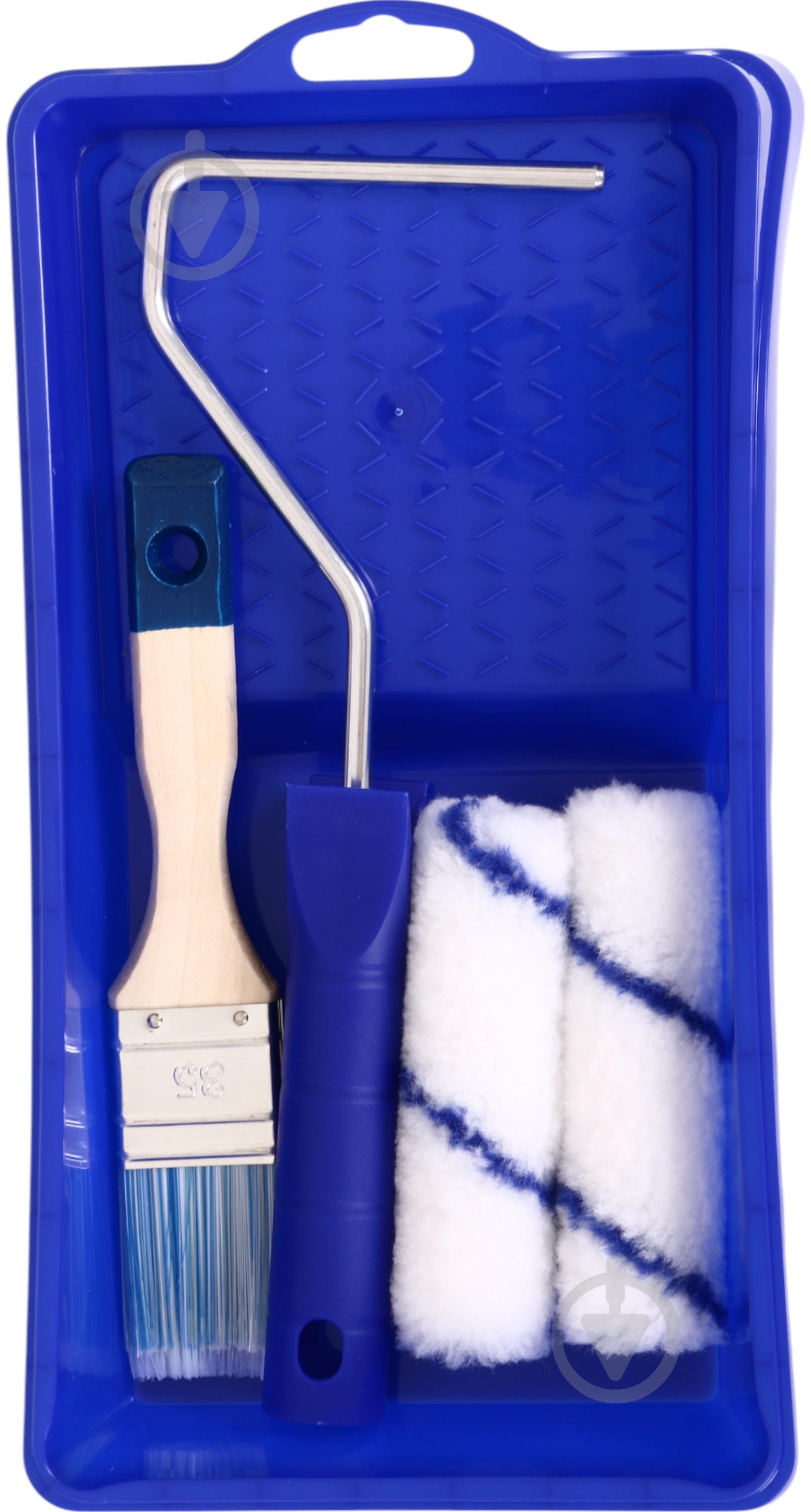 Ванночка для краски с валиком Tempo 100 мм с дополнительным валиком 100 мм и кисточкой 1,5" №72 - 0180-720000 - фото 1 Ванночка для краски с валиком Tempo 100 мм с дополнительным валиком 100 мм и кисточкой 1,5" №72 - 0180-720000 - фото 1