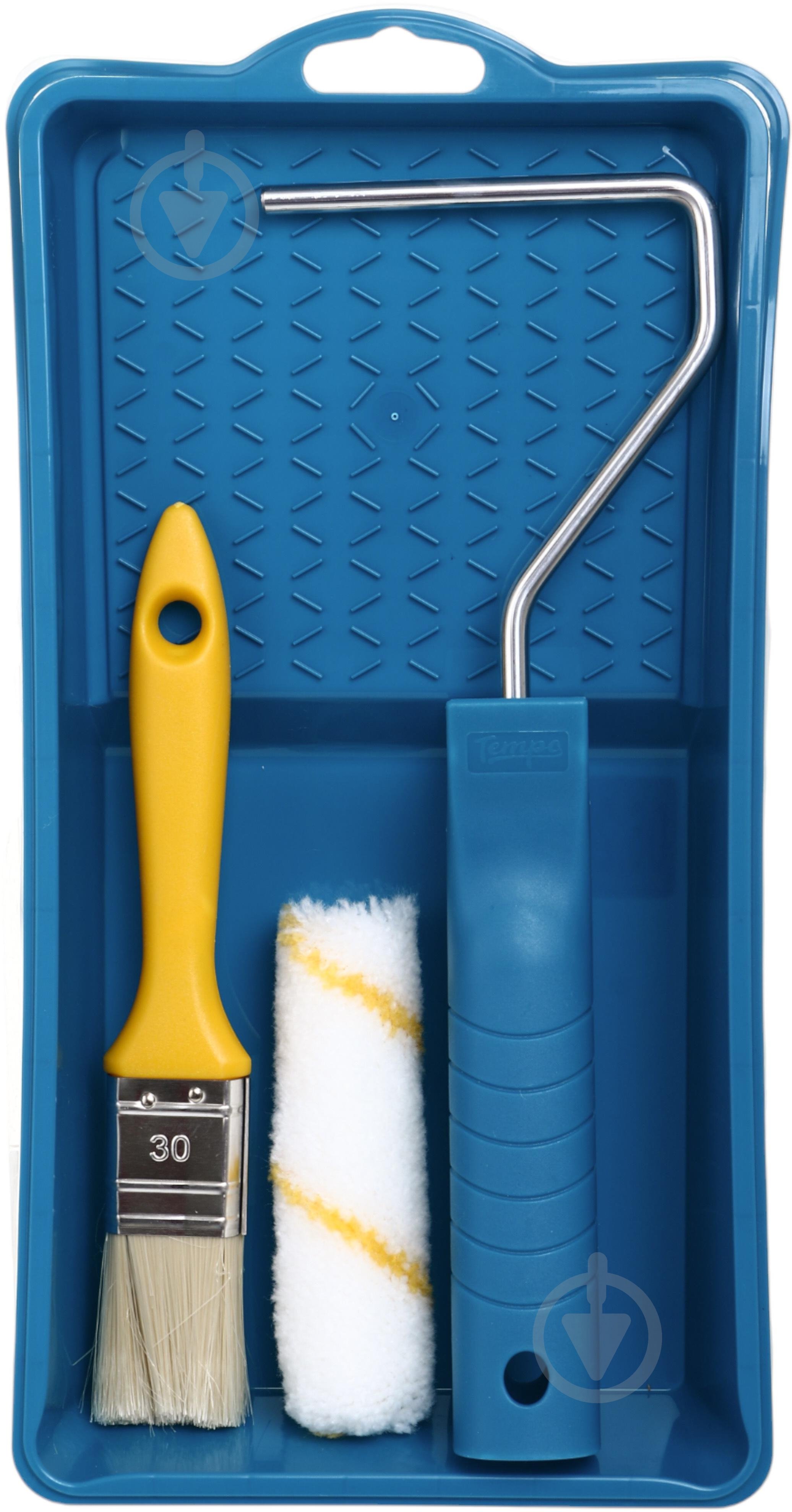 Ванночка для краски с валиком Tempo 100 мм и кисточкой 30 мм №56 - 0180-560000 - фото 1 Ванночка для краски с валиком Tempo 100 мм и кисточкой 30 мм №56 - 0180-560000 - фото 1