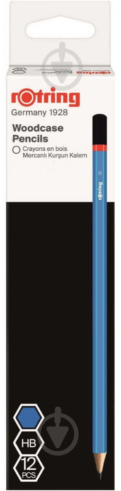 Набір олівців WCP Core Blue HB 12 шт Rotring Drawing - фото 1