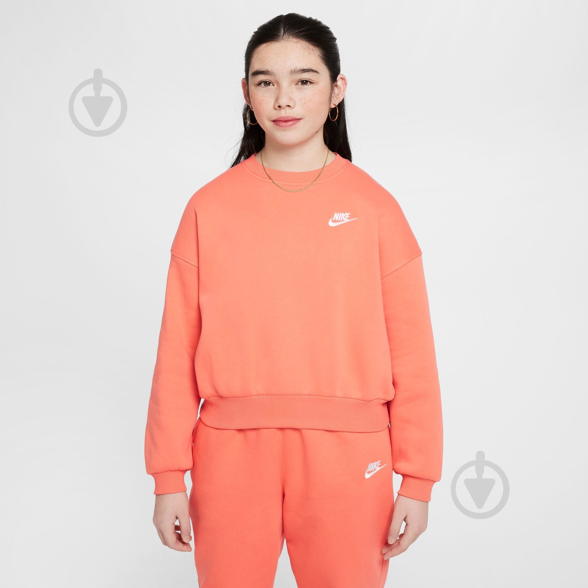 Світшот Nike G NSW CLUB FLC BXY CRW LBR FZ9244-814 р.XS рожевий - фото 1 Світшот Nike G NSW CLUB FLC BXY CRW LBR FZ9244-814 р.XS рожевий - фото 1