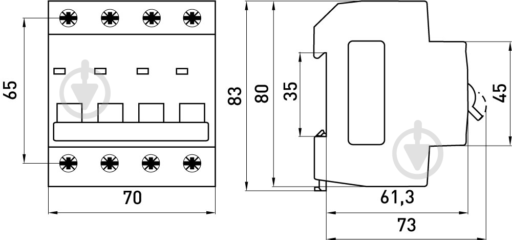 Автоматичний вимикач E.NEXT e.mcb.stand.45.4.C32 s002050 - фото 2