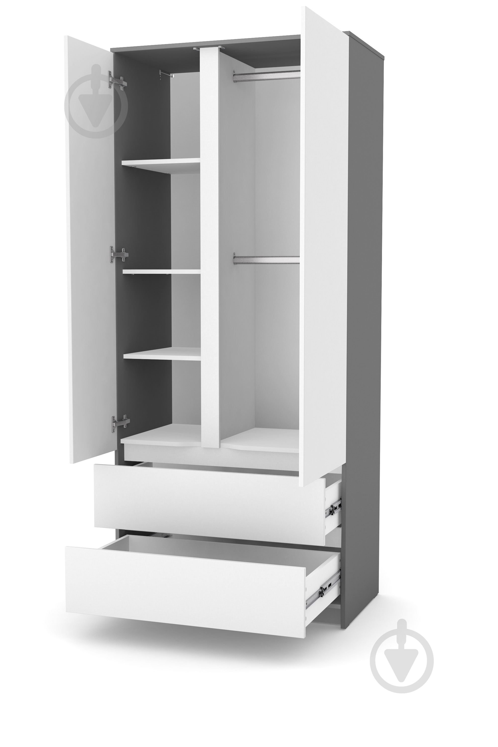 Шкаф Veres Берн 900 бело-графитовый - фото 2