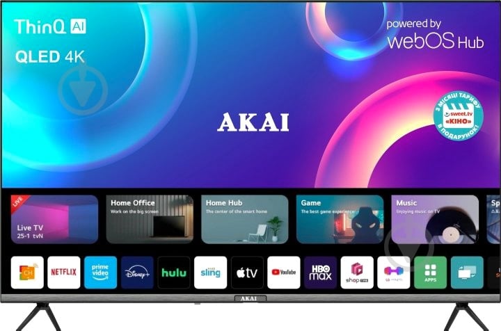 Телевізор Akai AK55QHD23W - фото 1 Телевізор Akai AK55QHD23W - фото 1