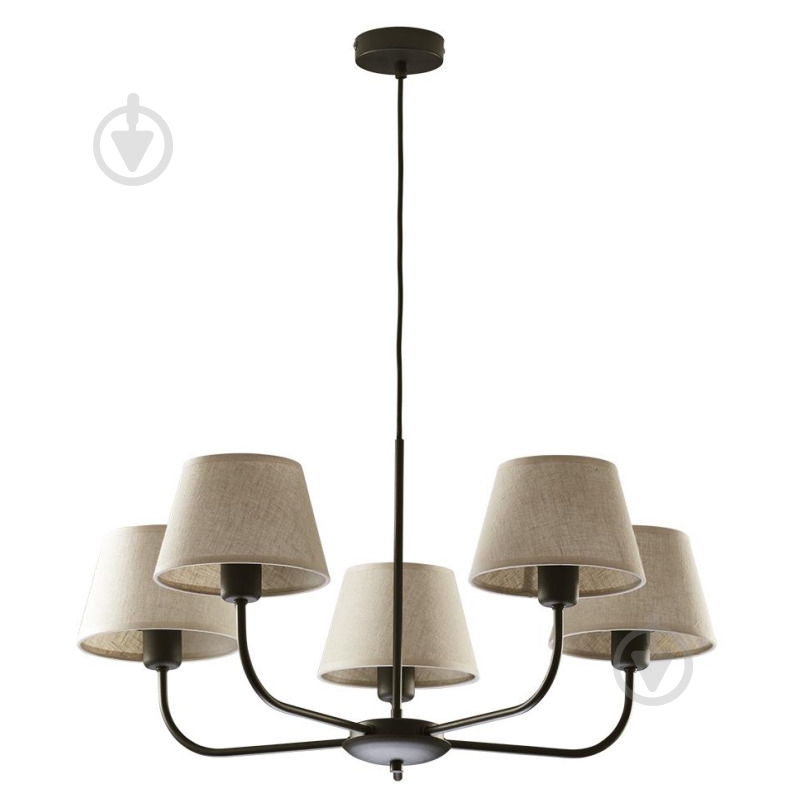 Люстра підвісна TK Lighting Chicago 5PL-3989 5x15 Вт E27 чорний льон - фото 1