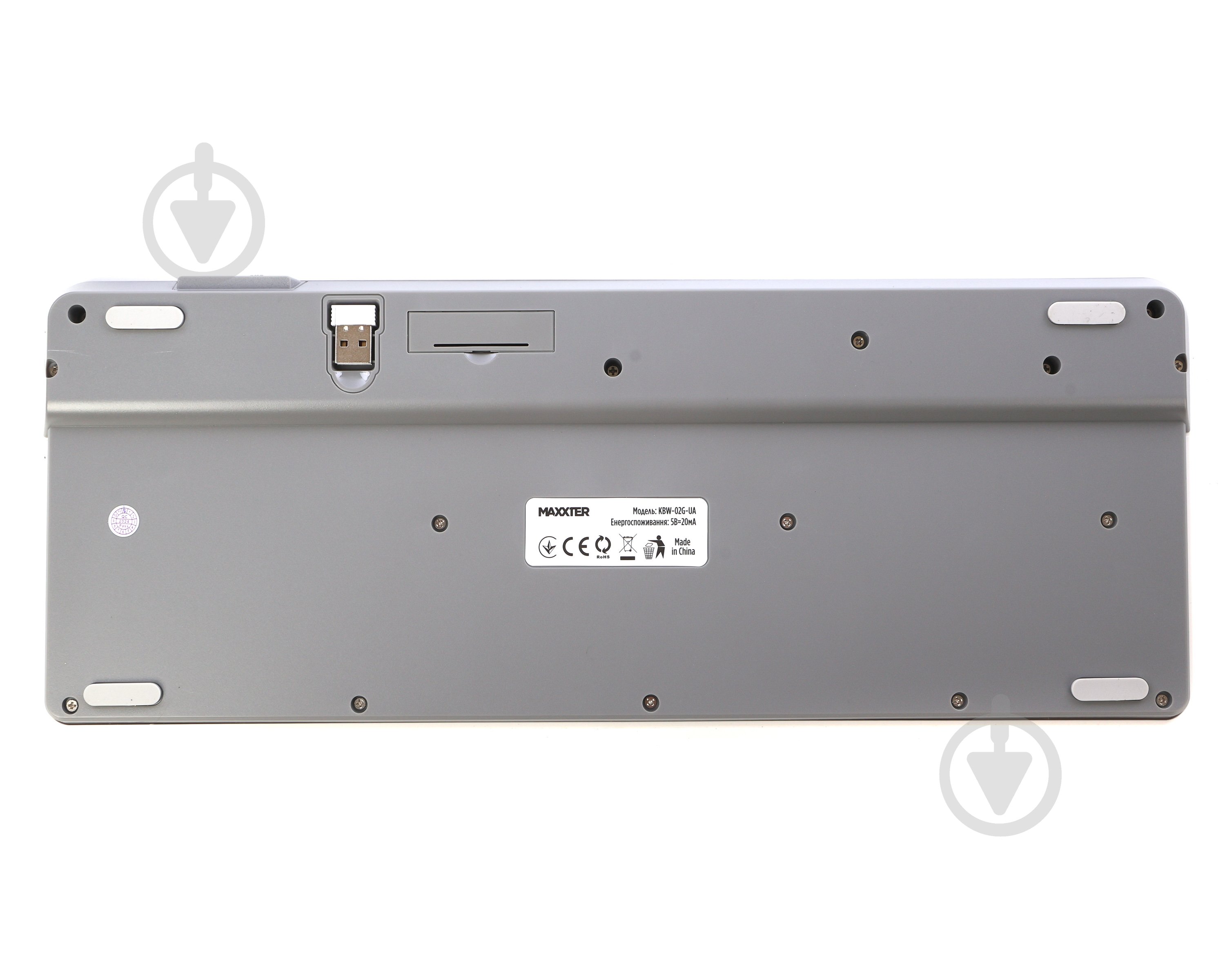 Клавіатура бездротова Maxxter KBW-02G-UA (KBW-02G-UA) ножичний механізм grey - фото 5