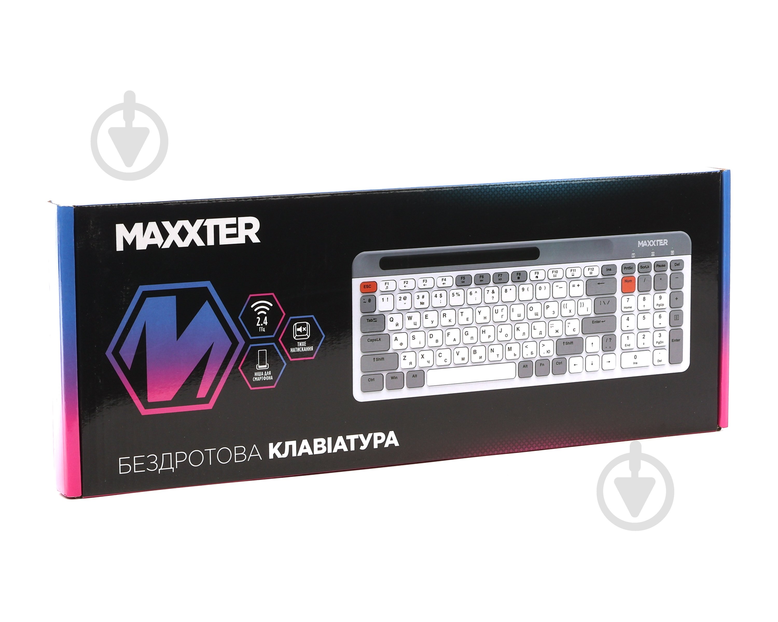 Клавіатура бездротова Maxxter KBW-02G-UA (KBW-02G-UA) ножичний механізм grey - фото 6