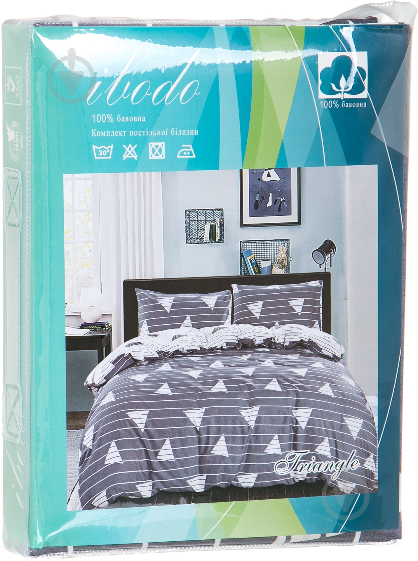 Комплект постельного белья Triangle 2,0 темно-серый Ibodo - фото 6