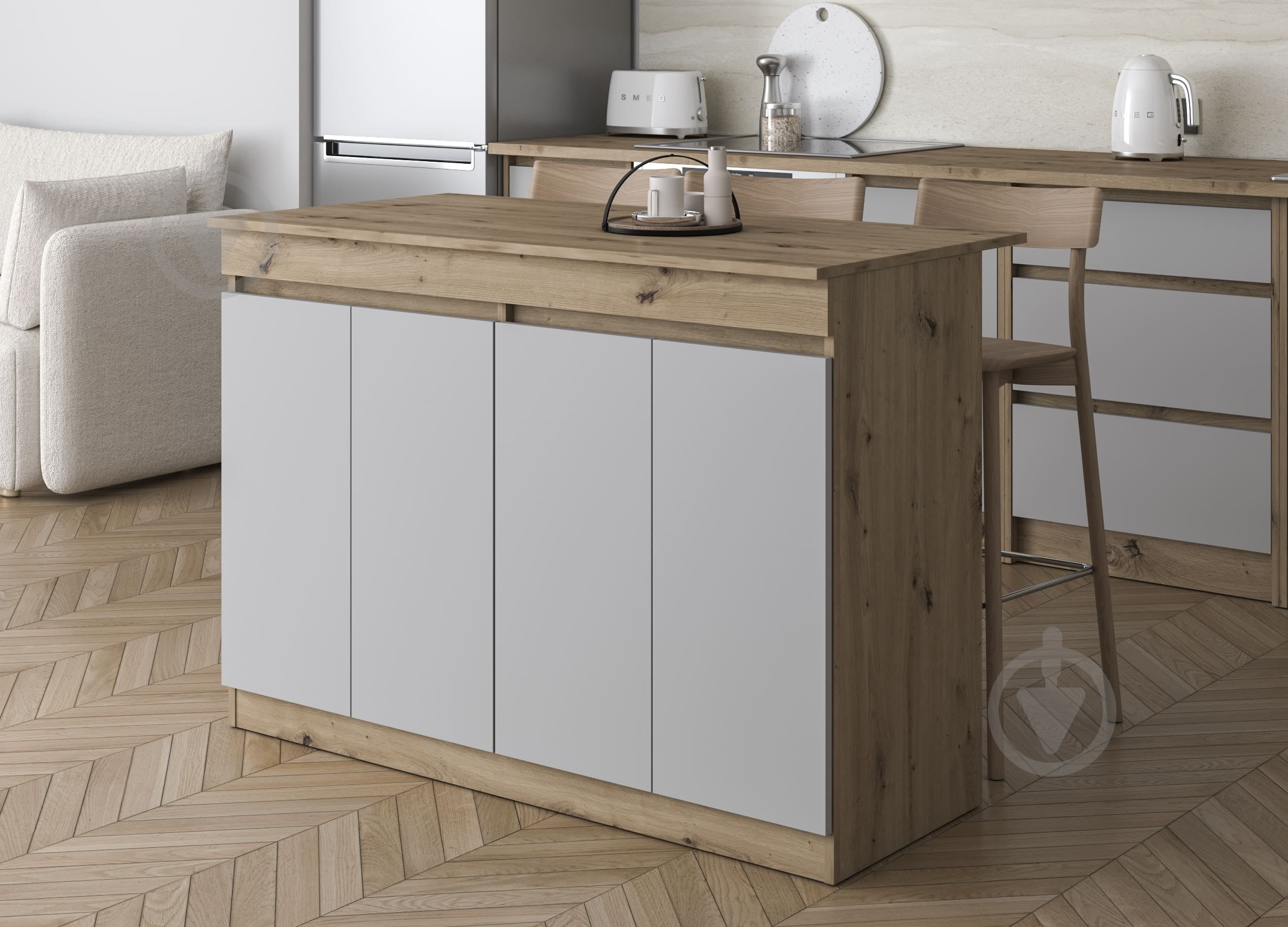 Буфет Грейд Адам 1200х852х600 мм дуб артізан/шиншила сіра - фото 2