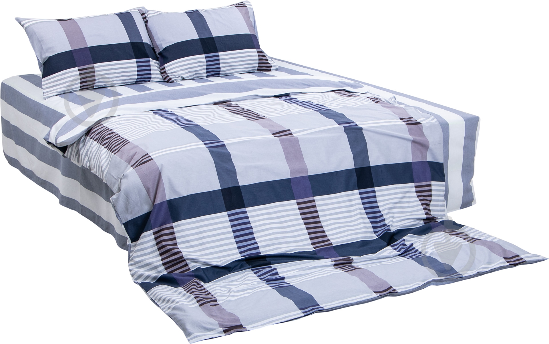 Комплект постельного белья Checks 2,0 серый дымчатый Ibodo - фото 1