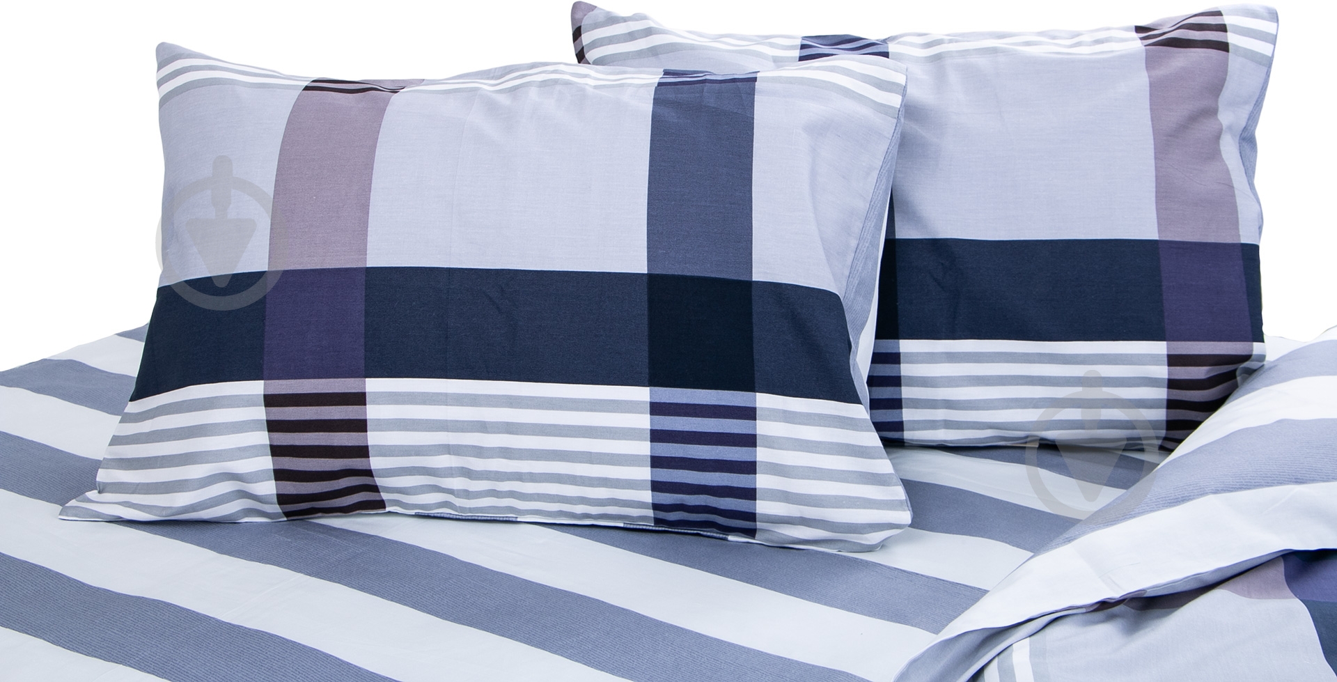 Комплект постельного белья Checks 2,0 серый дымчатый Ibodo - фото 3