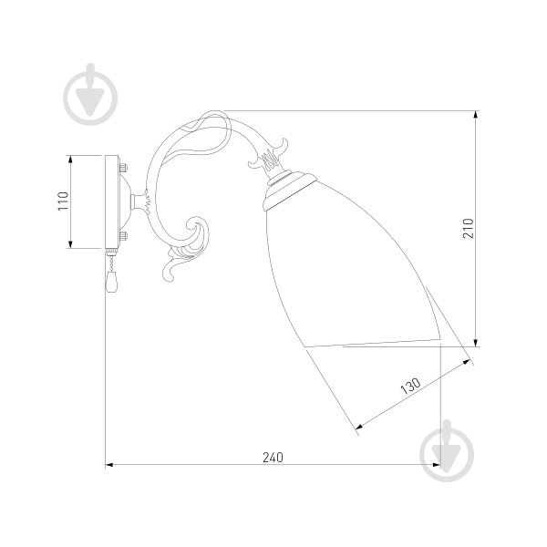 Бра Strotskis Ariele 22010/1 1x60 Вт E27 античная бронза - фото 4