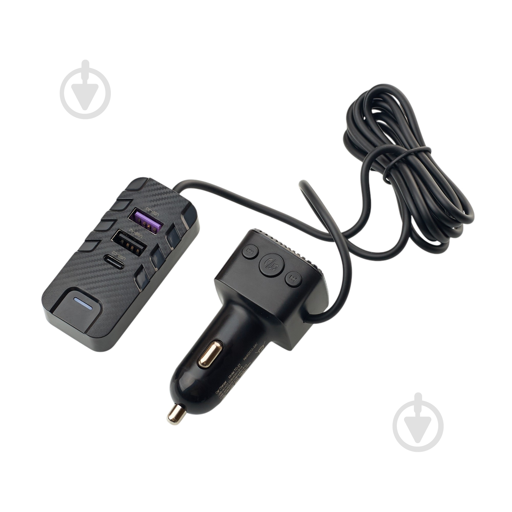 FM-модулятор DC TC-21 Bluetooth 5V/12V/24V/6.2A черный - фото 1