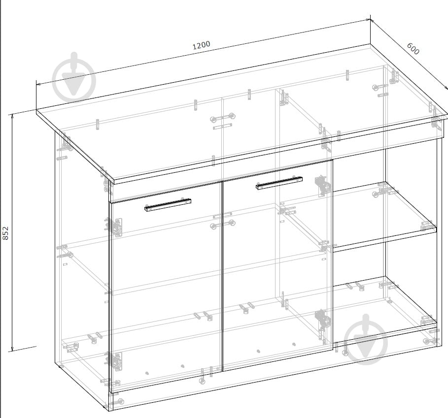 Буфет Грейд Джон 852х1200х600 мм дуб кремона торро / кашемір Буфет Джон - фото 2 Буфет Грейд Джон 852х1200х600 мм дуб кремона торро / кашемір Буфет Джон - фото 2