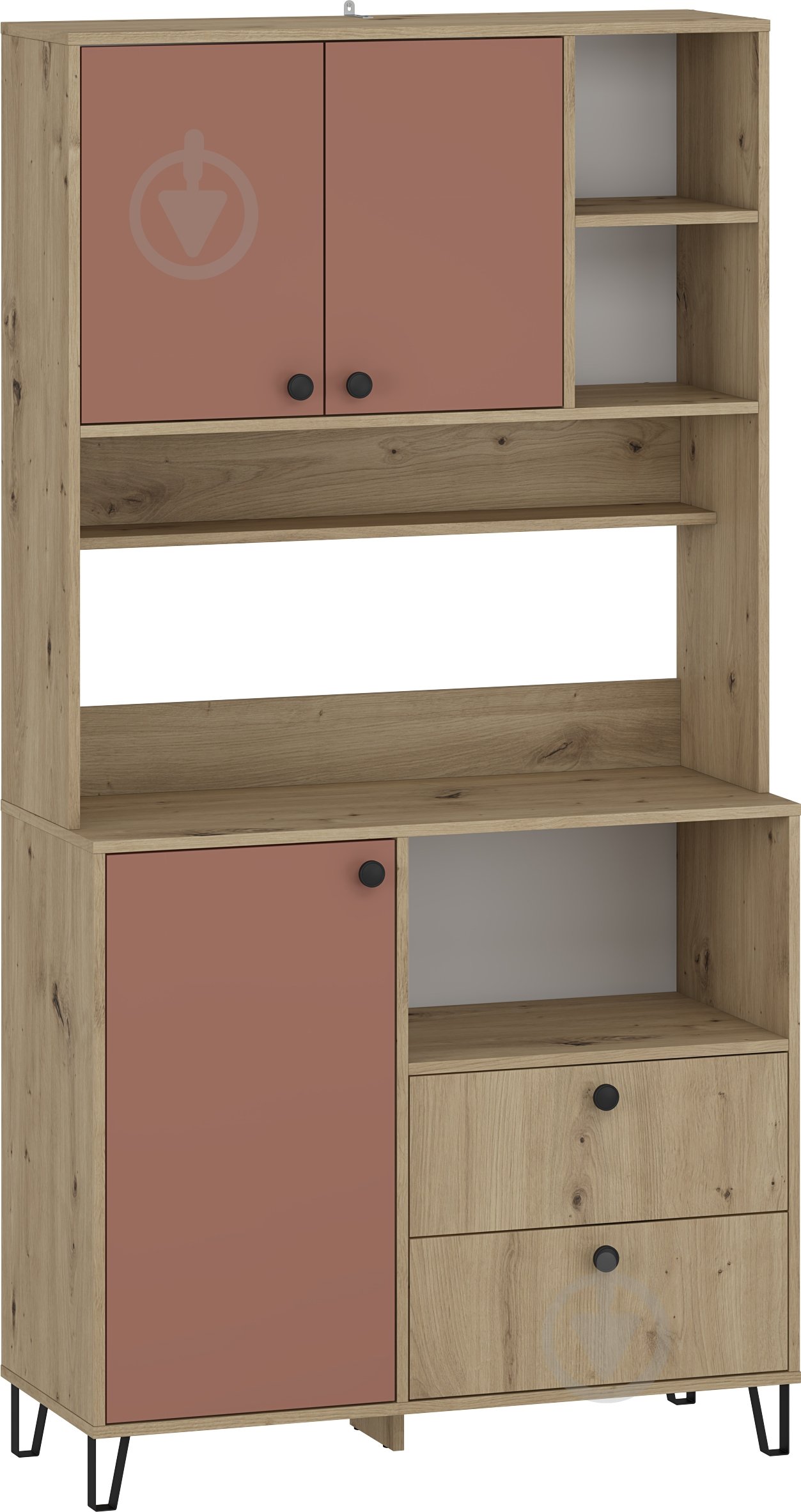 Буфет Грейд Салерно 1930x1000x410 мм дуб артізан / цегляний - фото 1 Буфет Грейд Салерно 1930x1000x410 мм дуб артізан / цегляний - фото 1