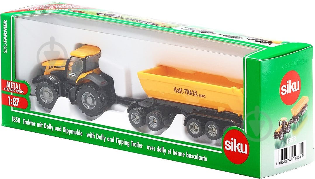 Модель Siku 1:87 трактор с прицепом 1858 6460858 - фото 3