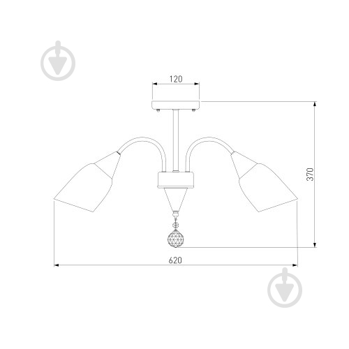Люстра потолочная Strotskis Ellene 5x40 Вт E27 белый/хром 30149/5 - фото 4