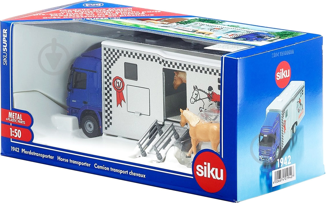 Модель Siku 1:50 вантажівка для перевезення коней 1942 6460537 - фото 4 Модель Siku 1:50 вантажівка для перевезення коней 1942 6460537 - фото 4