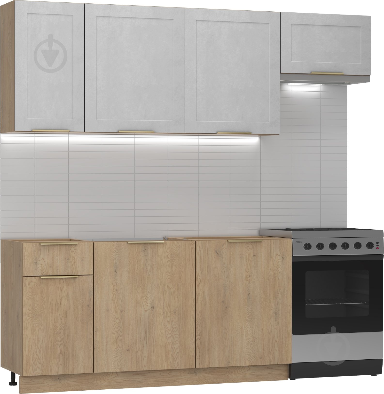 Кухня Грейд Кальярі ДСП / МДФ 2,2м дуб кремона торро/оксид білий/дуб кремона торро - фото 1 Кухня Грейд Кальярі ДСП / МДФ 2,2м дуб кремона торро/оксид білий/дуб кремона торро - фото 1