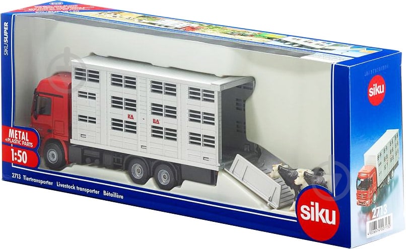 ᐉ Модель Siku 1:50 вантажівка для перевезення корів з фігурками