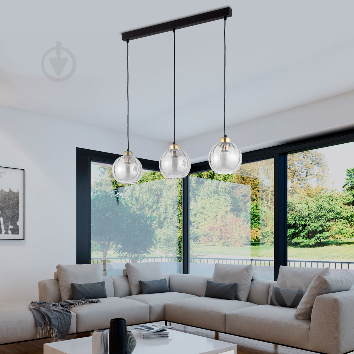 Подвес TK Lighting Devi 250 мм 3PL-4580 3x15 Вт E27 дымчатый - фото 2