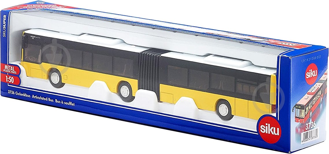 Автомодель Siku 1:50 автобус двойной 3736 6460658 - фото 2