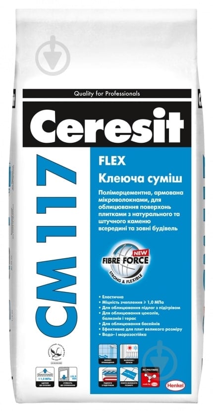 Клей для плитки Ceresit CM 117 Flex 5 кг - фото 1