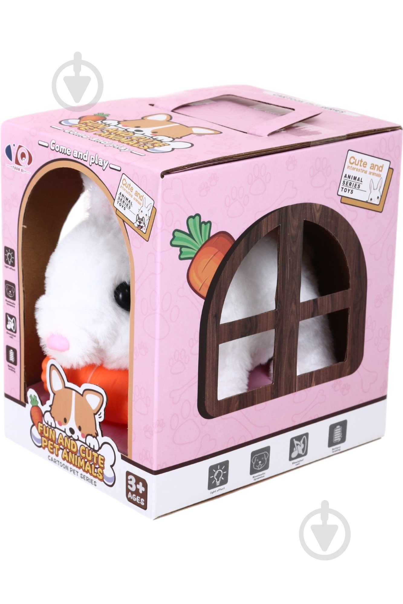 Игрушка интерактивная YUAN QI зайчик с морковкой BOP1446811 - фото 2 Игрушка интерактивная YUAN QI зайчик с морковкой BOP1446811 - фото 2