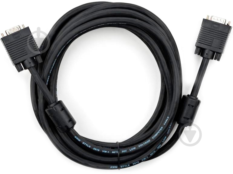 Кабель мультимедійний Vinga VGA 5 м чорний (VCPDCVGAMM5MBK) - фото 1