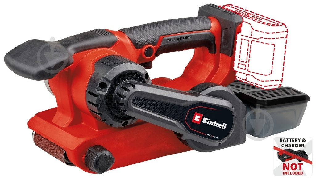 Ленточная шлифмашина Einhell аккумуляторная бесщеточная PXC TP-BS 18/457 Li BL - Solo 4466270 - фото 1