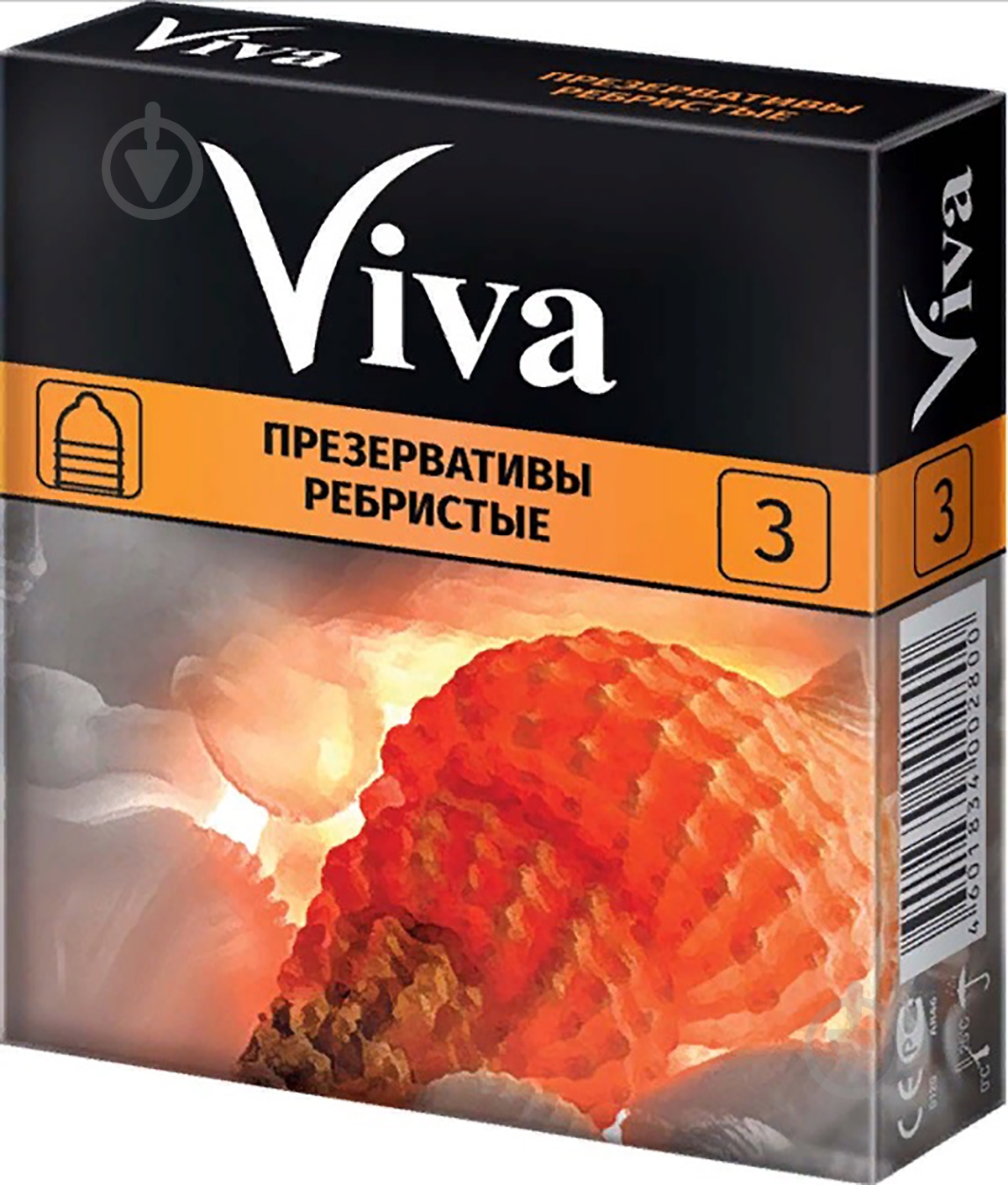 Презервативи Viva ребристі 3 шт. - фото 1 Презервативи Viva ребристі 3 шт. - фото 1