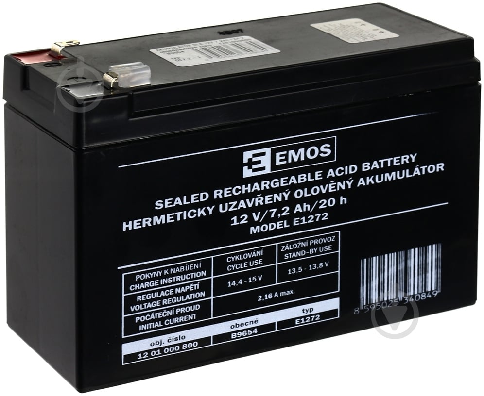 Аккумулятор Emos OT7.2-12 12 V/7,2 Ah B9654 - фото 1