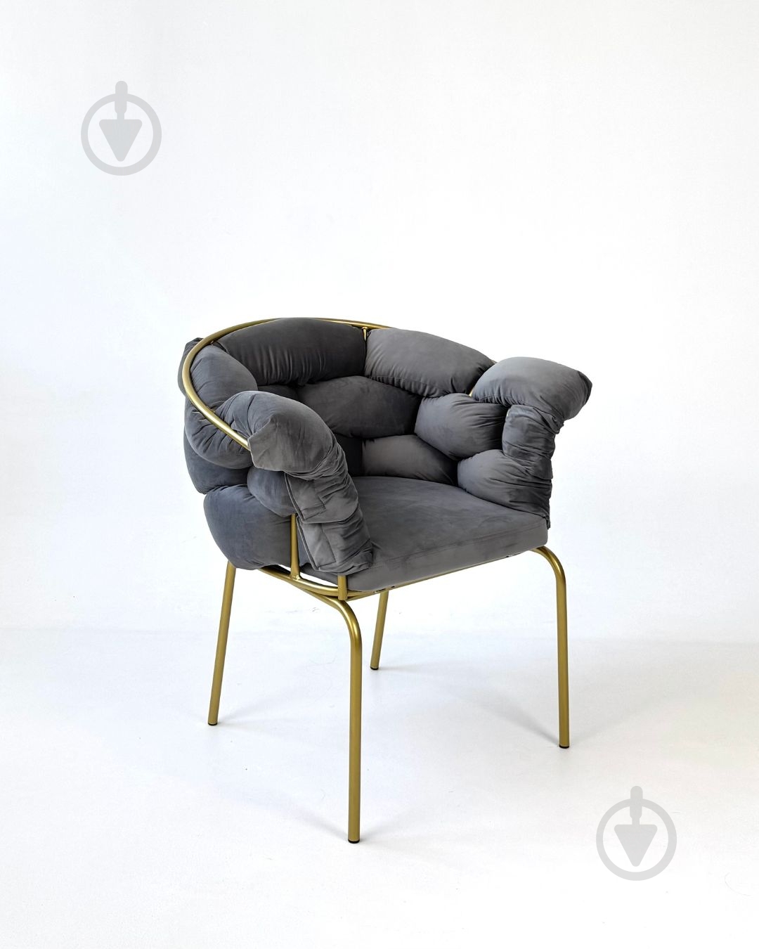 Крісло TWINSANN Cloud 800x400x820 мм (ніжки метал) сірий / золотий - фото 4 Крісло TWINSANN Cloud 800x400x820 мм (ніжки метал) сірий / золотий - фото 4