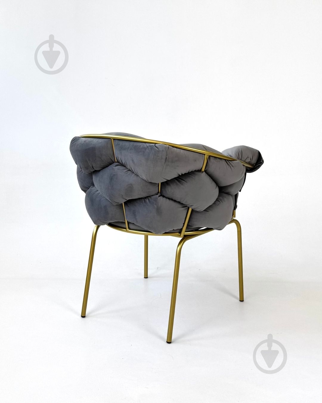 Крісло TWINSANN Cloud 800x400x820 мм (ніжки метал) сірий / золотий - фото 3 Крісло TWINSANN Cloud 800x400x820 мм (ніжки метал) сірий / золотий - фото 3