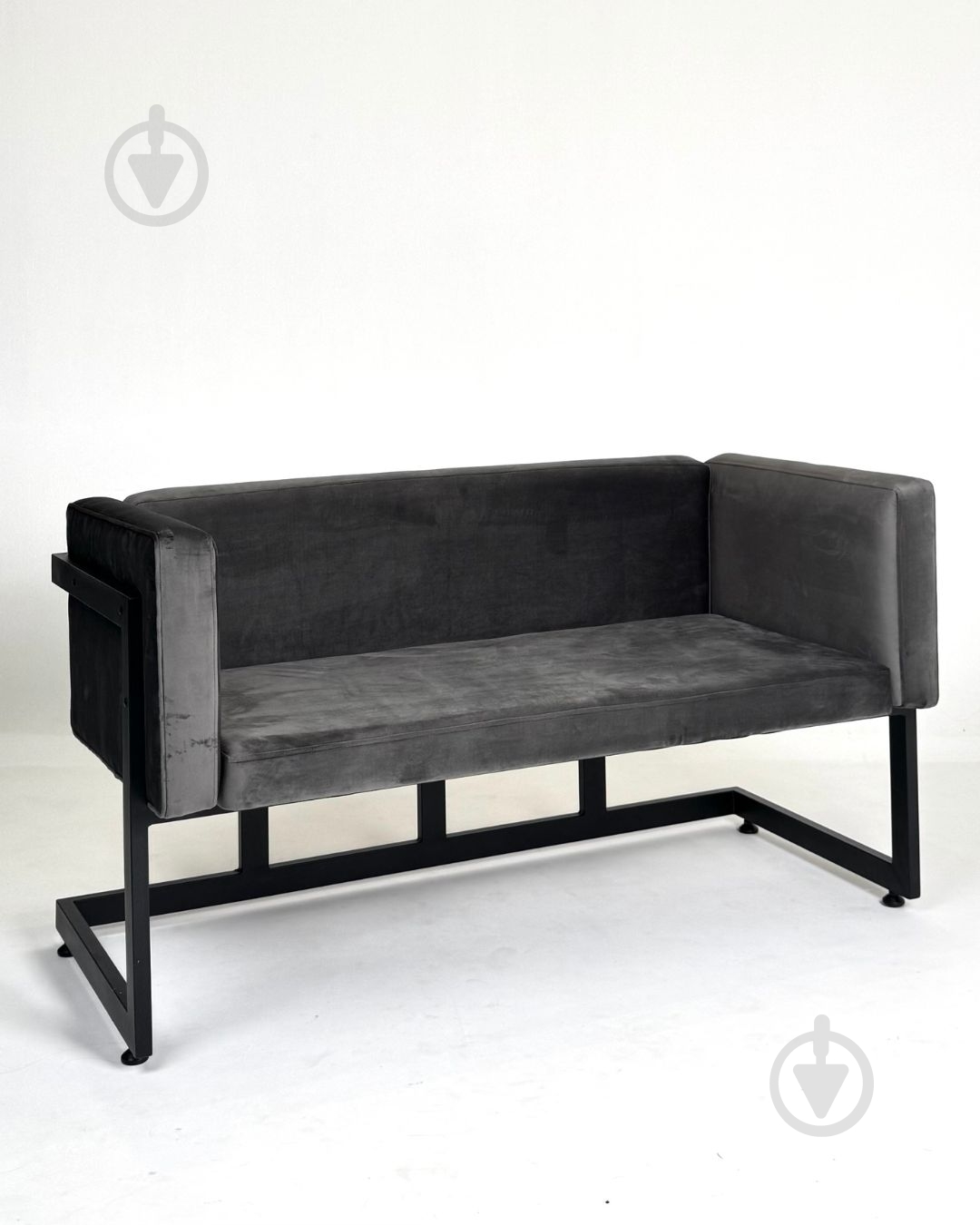 Диван прямий TWINSANN Preston чорний / сірий 1400x450x760 мм - фото 2