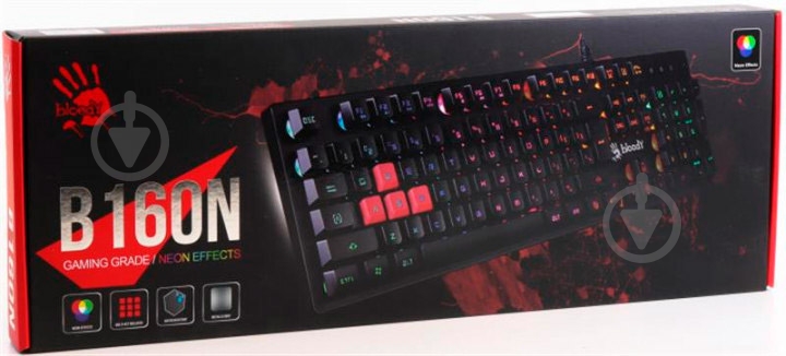 Клавиатура A4Tech (Bloody B160N Black) black - фото 3