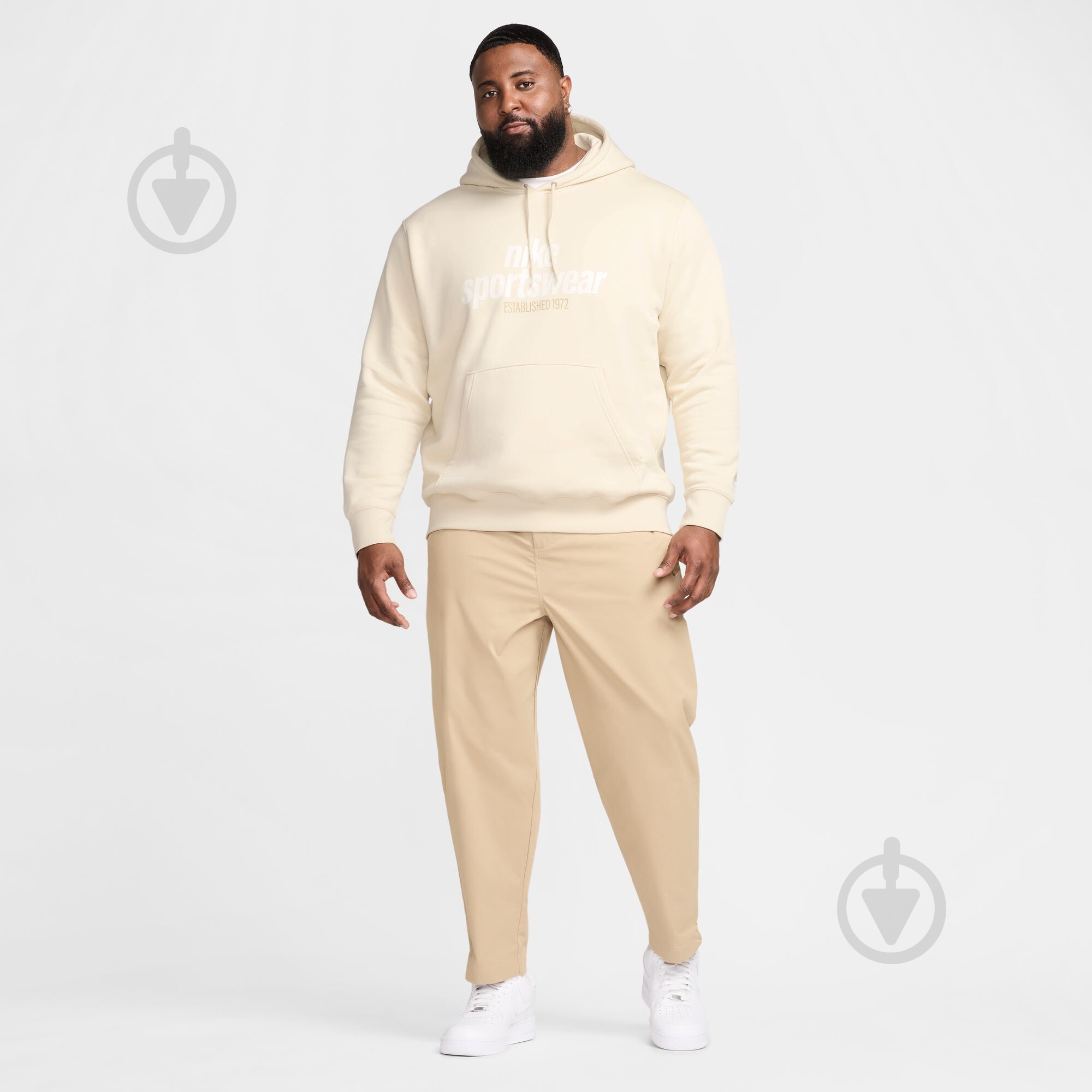 Джемпер Nike M NK CLUB BB PO HDY NSW GFX HJ2159-234 р.3XL бежевий - фото 14