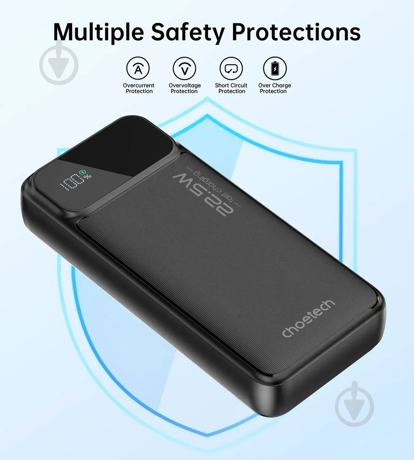 Повербанк Choetech 22.5W Black 20000 mAh black (B729) - фото 5