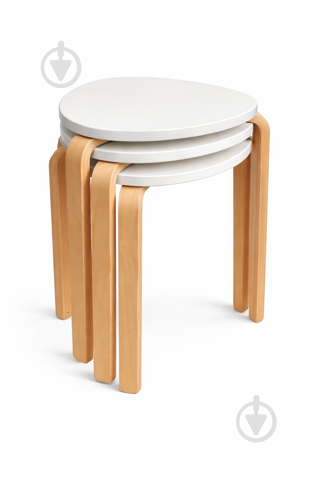 Табурет дерев’яний SOL білий / бук - фото 3