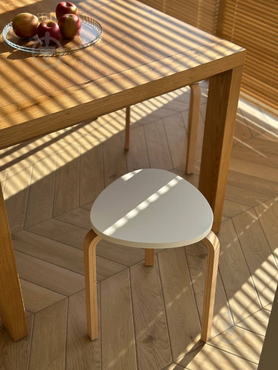 Табурет дерев’яний SOL білий / бук - фото 6