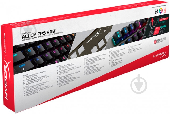 Клавиатура HyperX FPS RGB Kailh Silver Speed (HX-KB1SS2-RU) - фото 5