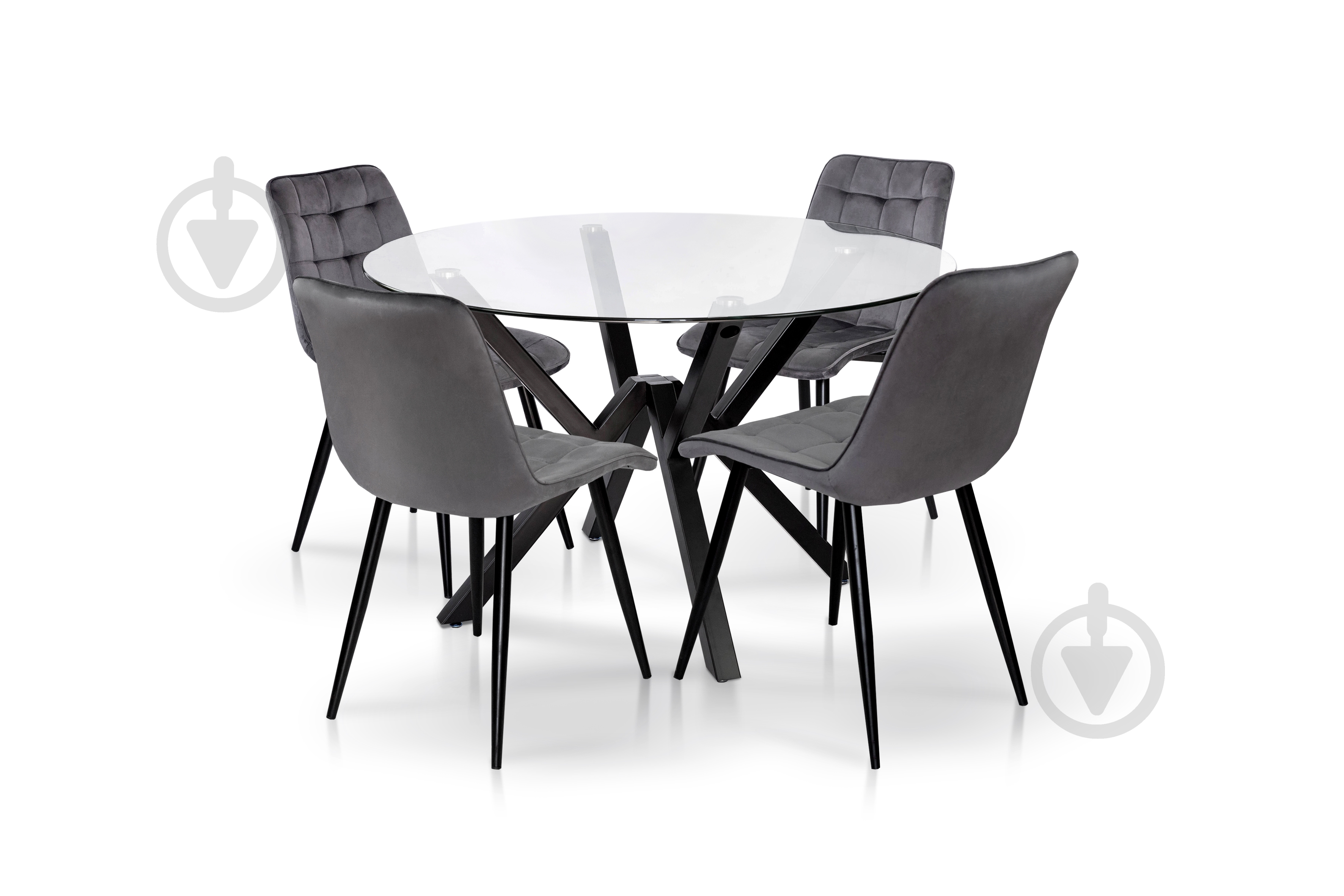 Стіл обідній Мікс Меблі Джой x750мм прозорий/чорний - фото 2