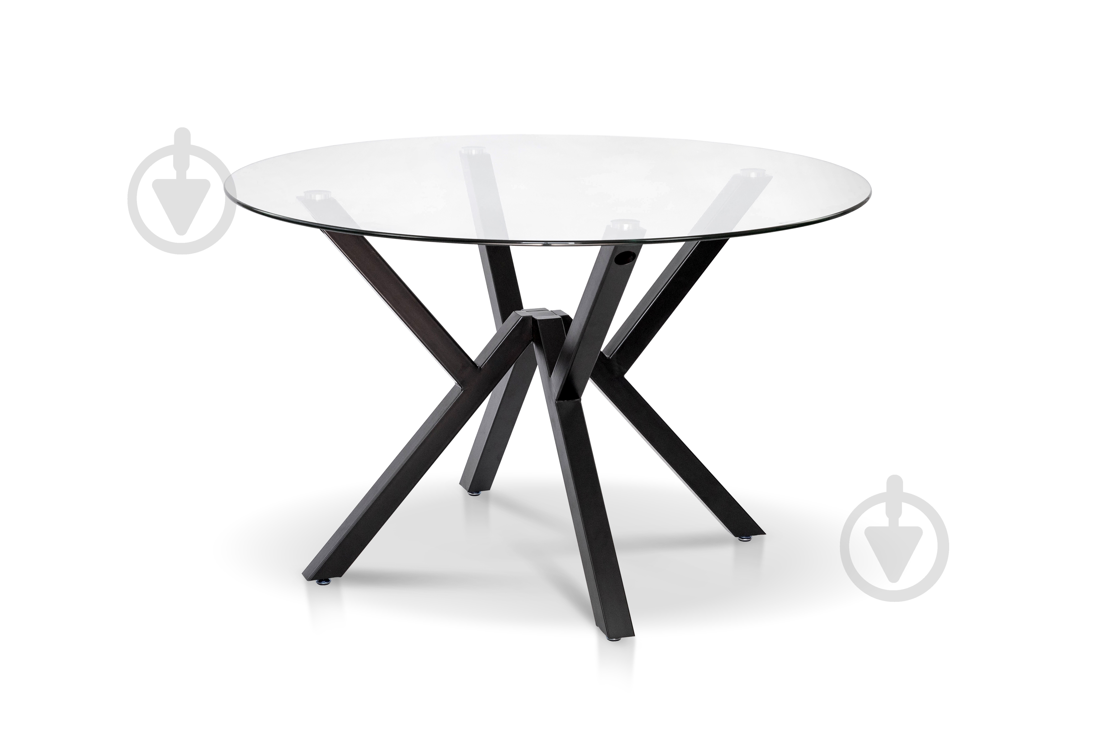 Стіл обідній Мікс Меблі Джой x750мм прозорий/чорний - фото 1