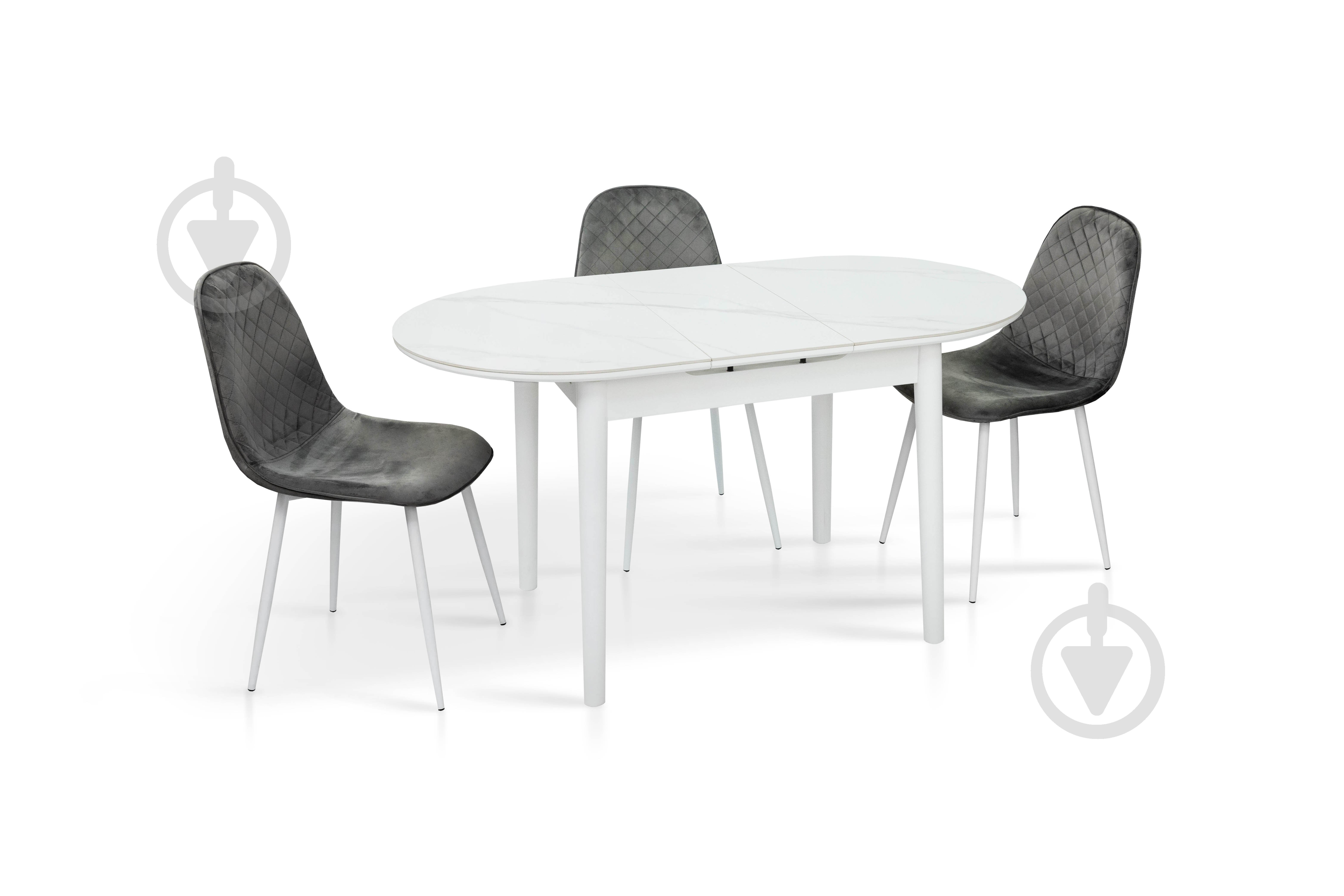 Стіл обідній Мікс Меблі Тітан 1100(1400)x750x760мм білий/білий - фото 1 Стіл обідній Мікс Меблі Тітан 1100(1400)x750x760мм білий/білий - фото 1