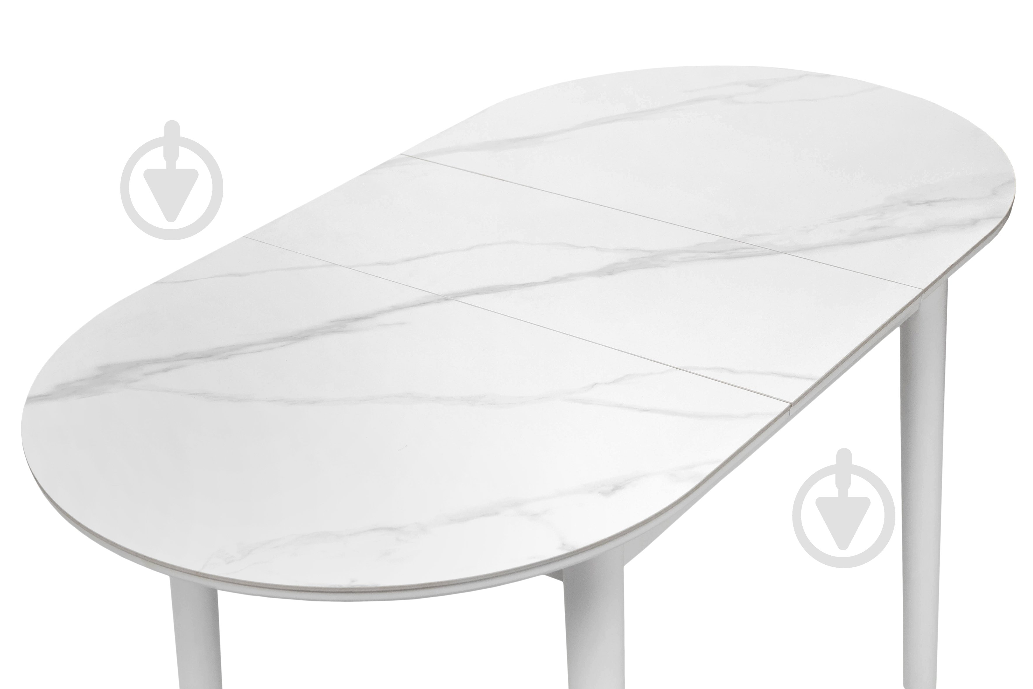 Стіл обідній Мікс Меблі Тітан 1100(1400)x750x760мм білий/білий - фото 4 Стіл обідній Мікс Меблі Тітан 1100(1400)x750x760мм білий/білий - фото 4