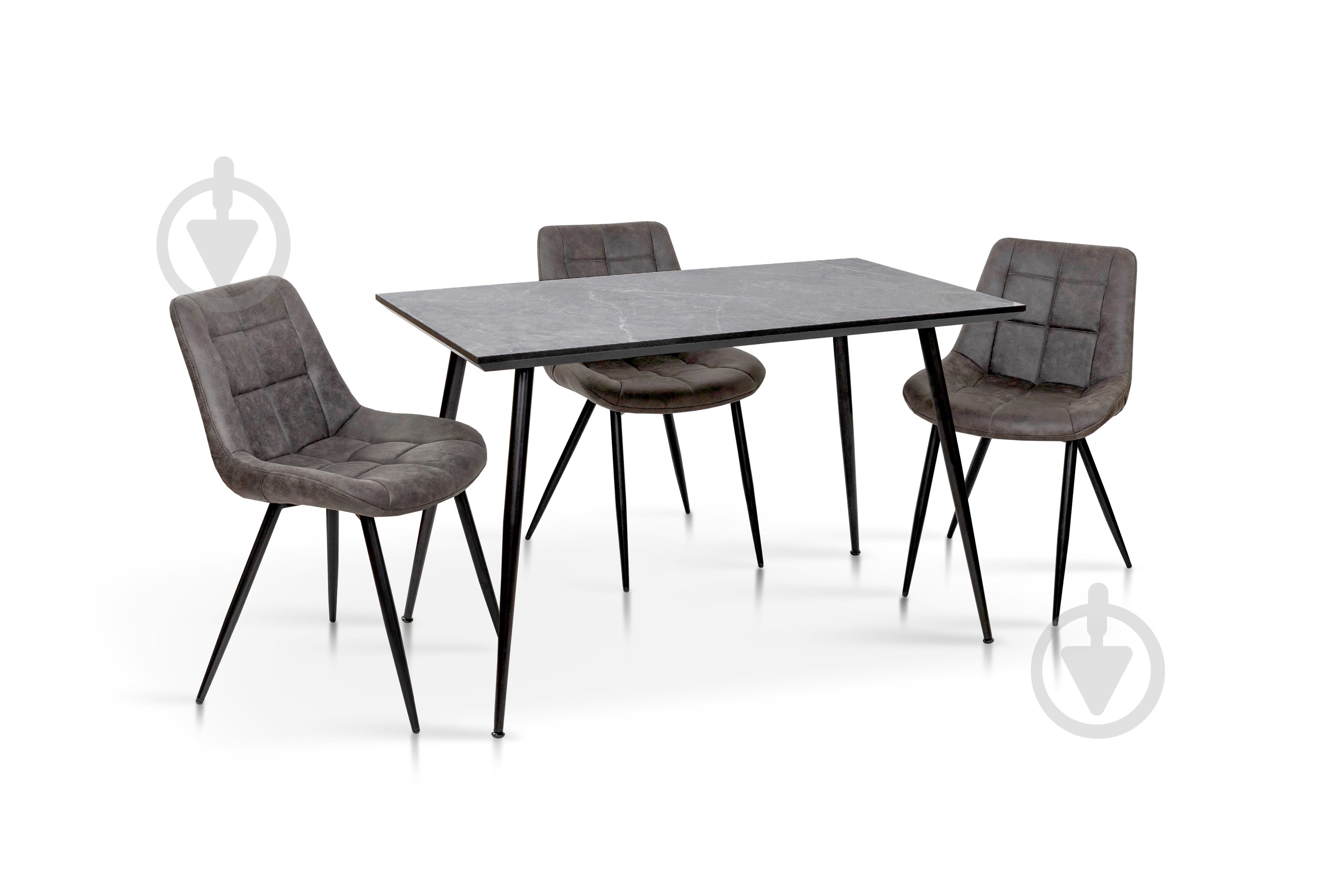 Стол обеденный Мікс Меблі Торнадо 1200x700x750мм серо-бежевый/черный - фото 2